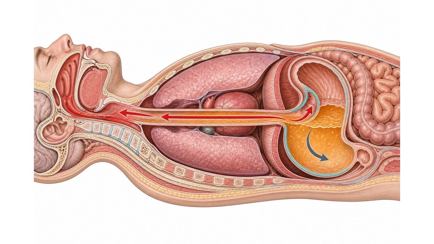 Reflux risk while lying flat
